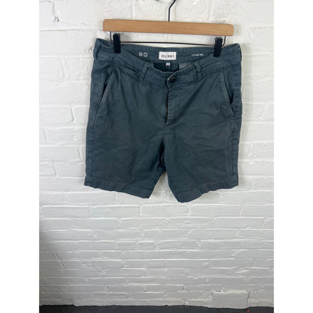 DL 1961 Men's Jake Chino Shorts Mid-Rise Comfortable Stretch Gray Size 33